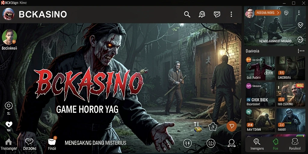 Screenshot dari gameplay menegangkan BCKASINO yang penuh kengerian.