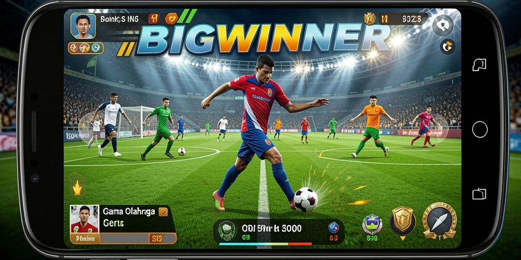 Screenshot menunjukkan gameplay intens dalam aplikasi BIGWINNER.