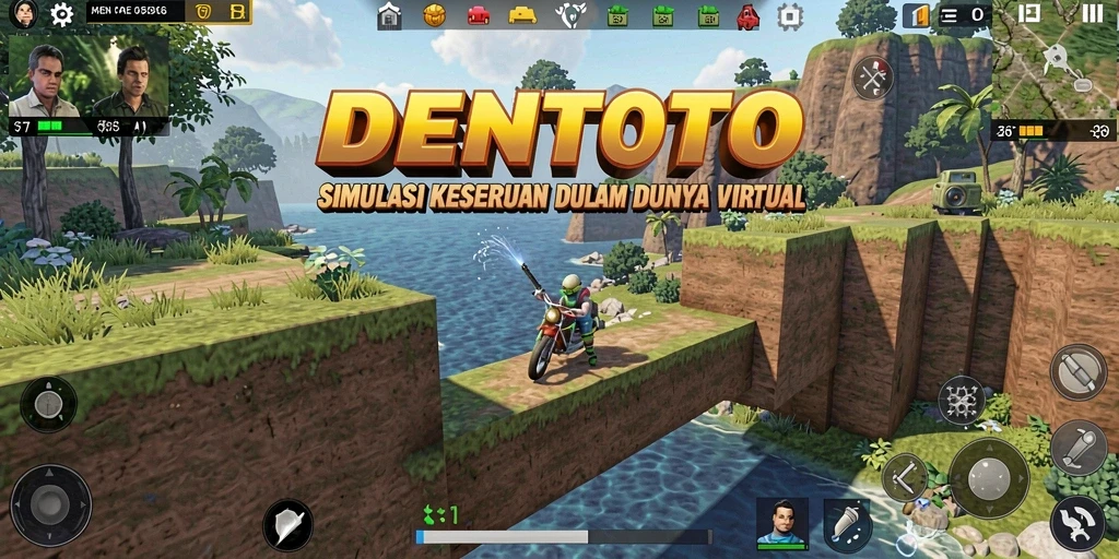 Screenshot tampilan gameplay DENTOTO yang menampilkan aksi simulasi menarik.
