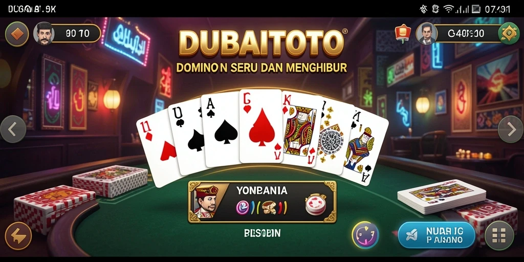 Tampilan gameplay menarik DUBAITOTO saat bermain Domino.