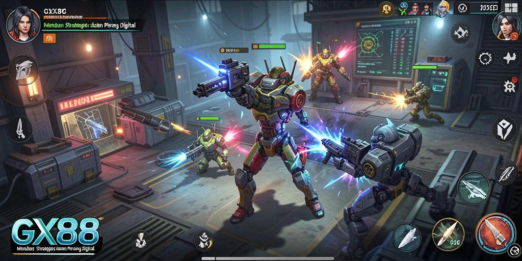 Tampilan mendebarkan dari pertempuran strategi di GX88.