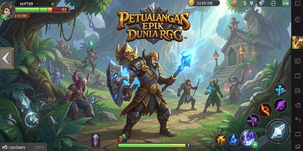 Tampilan strategi pertempuran RPG yang seru dan mengasyikkan.