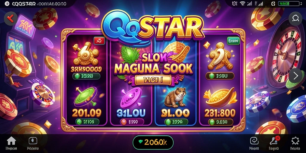 Tampilan gameplay seru dengan simbol menggiurkan di QQSTAR.