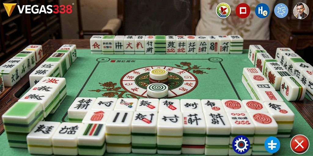 Screenshot utama gameplay VEGAS338 menunjukkan papan Mahjong yang menarik dan menantang.
