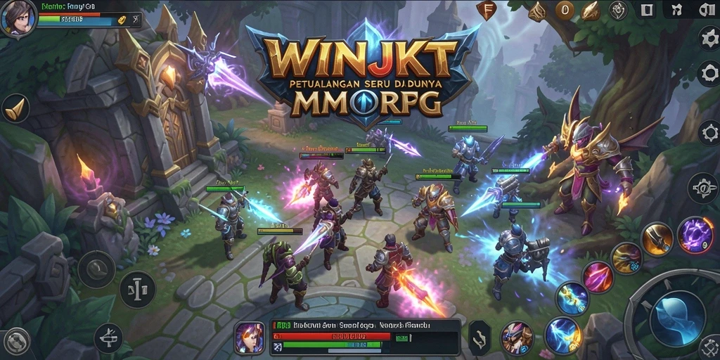 Screenshot gameplay WINJKT yang menunjukkan aksi seru dalam pertempuran MMORPG.